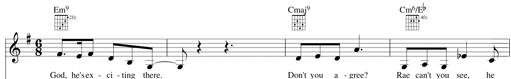 Danny: original melody notation, line 2