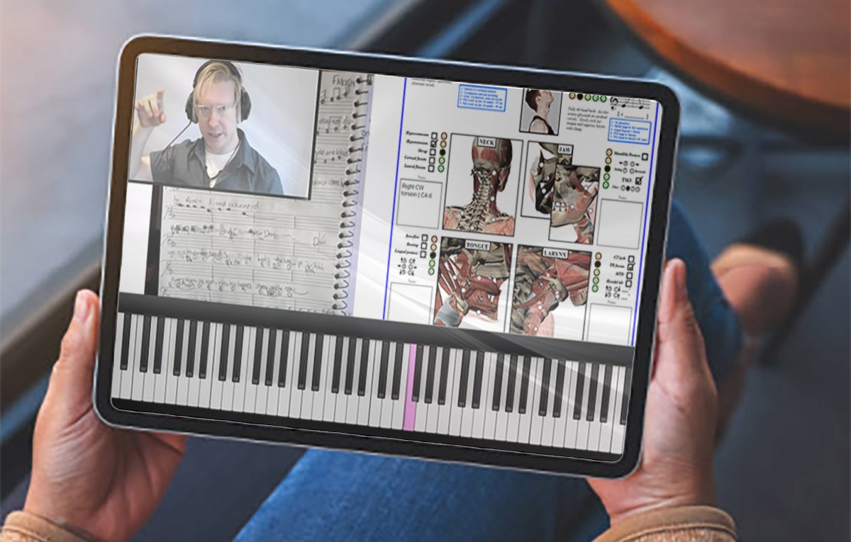 A recorded lesson viewed on a tablet